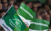28 April 2018; Connacht fans show their appreciation for captain John Muldoon on the occasion of his last game prior to the Guinness PRO14 Round 21 match between Connacht and Leinster at the Sportsground in Galway. Photo by Brendan Moran/Sportsfile
