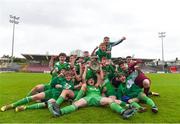 28 April 2018; Greenwood players celebrate with the cup after the FAI New Balance U17 Cup Final match between Greenwood and Corduff FC at Turner's Cross in Cork. Photo by Eóin Noonan/Sportsfile