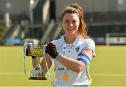 28 April 2018; UCD captain Deirdre Duke with the cup after the Women's EY Hockey League match between UCD and Monkstown at UCD in Belfield, Dublin. Photo by Piaras Ó Mídheach/Sportsfile