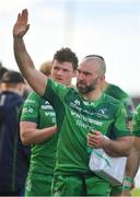 28 April 2018; John Muldoon of Connacht waves to the supporters after playing his last match for the province after the Guinness PRO14 Round 21 match between Connacht and Leinster at the Sportsground in Galway. Photo by Brendan Moran/Sportsfile