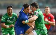 28 April 2018; Noel Reid of Leinster is tackled by Tiernan O’Halloran of Connacht during the Guinness PRO14 Round 21 match between Connacht and Leinster at the Sportsground in Galway. Photo by Ramsey Cardy/Sportsfile