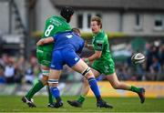 28 April 2018; John Muldoon of Connacht is tackled by Ross Molony of Leinster during the Guinness PRO14 Round 21 match between Connacht and Leinster at the Sportsground in Galway. Photo by Brendan Moran/Sportsfile