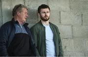 28 April 2018;  Dublin selector Shane O’Hanlon, left, and Dublin footballer Jack McCaffrey watch on from the stands during the Dublin County Senior Football Championship Group 2 match between St Vincent's and Na Fianna at Parnell Park in Dublin. Photo by David Fitzgerald/Sportsfile