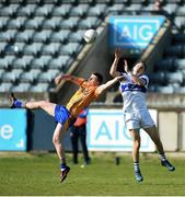28 April 2018; Tomás Quinn of St Vincent's in action against Darragh Kennedy of Na Fianna during the Dublin County Senior Football Championship Group 2 match between St Vincent's and Na Fianna at Parnell Park in Dublin. Photo by David Fitzgerald/Sportsfile