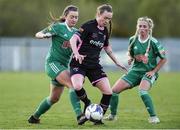 28 April 2018; Claire O'Riordan of Wexford Youths in action against Danielle Burke of Cork City WFC during the Continental Tyres Women's National League match between Wexford Youths and Cork City WFC at Ferrycarrig Park in Wexford. Photo by Matt Browne/Sportsfile