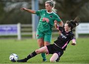 28 April 2018; Aoibhinn Webb of Wexford Youths in action against Savannah McCarthy of Cork City WFC during the Continental Tyres Women's National League match between Wexford Youths and Cork City WFC at Ferrycarrig Park in Wexford. Photo by Matt Browne/Sportsfile