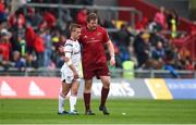 28 April 2018; Paul Marshall of Ulster with Stephen Archer of Munster after the Guinness PRO14 Round 20 match between Munster and Ulster at Thomond Park in Limerick. Photo by Diarmuid Greene/Sportsfile