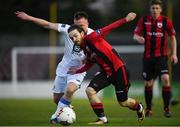 28 April 2018; Dylan McGlade of Longford Town in action against Tommy McBride of Finn Harps during the SSE Airtricity League First Division match between Longford Town and Finn Harps at the City Calling Stadium in Longford. Photo by Harry Murphy/Sportsfile