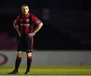 28 April 2018; Dean Zambra of Longford Town looks dejected after the SSE Airtricity League First Division match between Longford Town and Finn Harps at the City Calling Stadium in Longford. Photo by Harry Murphy/Sportsfile