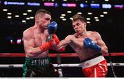 28 April 2018; Nikolay Buzolin, right, and Lawrence Gleeson during their super lightweight bout at the Barclays Center in Brooklyn, New York. Photo by Stephen McCarthy/Sportsfile
