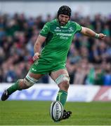 28 April 2018; John Muldoon of Connacht kicks a conversion during the Guinness PRO14 Round 21 match between Connacht and Leinster at the Sportsground in Galway. Photo by Brendan Moran/Sportsfile