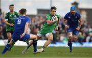 28 April 2018; Tiernan O'Halloran of Connacht makes a break during the Guinness PRO14 Round 21 match between Connacht and Leinster at the Sportsground in Galway. Photo by Brendan Moran/Sportsfile
