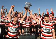 29 April 2018; Enniscorthy RFC captain Ivan Poole, right, lifts the Towns cup with team-mate Paddy Waters after the Bank of Ireland Provincial Towns Cup Final match between Tullow RFC and Enniscorthy RFC, at Wicklow RFC, Wicklow. Photo by Matt Browne/Sportsfile