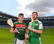 30 April 2018; Corey Scahill of Mayo with Conor Hickey of London during the Christy Ring competition launch at Croke Park in Dublin. Photo by Eóin Noonan/Sportsfile