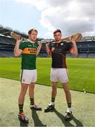 30 April 2018; Padraig Boyle of Kerry with Brian Tracey of Carlow during the McDonagh competition launch at Croke Park in Dublin. Photo by Eóin Noonan/Sportsfile