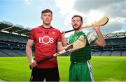 30 April 2018; Paul Sheehan of Down, left, and Conor Hickey of London in attendance during the Christy Ring Cup competition launch at Croke Park in Dublin. Photo by David Fitzgerald/Sportsfile