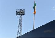 30 April 2018; A general view of a tricolour and floodlight prior to the SSE Airtricity League Premier Division match between Dundalk and St Patrick's Athletic at Oriel Park in Dundalk, Co Louth. Photo by Harry Murphy/Sportsfile