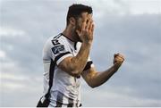30 April 2018; Pat Hoban of Dundalk celebrates after scoring his side's second goal during the SSE Airtricity League Premier Division match between Dundalk and St Patrick's Athletic at Oriel Park in Dundalk, Co Louth. Photo by Harry Murphy/Sportsfile