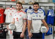 30 April 2018; Ronan McNamee of Tyrone and Neil McAdam of Monaghan during the Launch of the Ulster Senior Football Championship 2018 in Strabane, Co Tyrone. Photo by Oliver McVeigh/Sportsfile