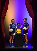 1 May 2018; In attendance during the Lidl Ladies National Football League finals media day at The Helix, Dublin City University, are, from left, Sinead Greene of Cavan, left, and Samantha Lambert of Tipperary with the Division 2 trophy. The Lidl Ladies National Football League Finals take place next Sunday and Monday. On Sunday, at Parnell Park in Dublin, it’s Cavan against Tipperary in the Division 2 final, followed by the Division 1 final between Dublin and Mayo at 4pm. On Monday, at St Brendan’s Park in Birr, the first game of a double-header is Wicklow v Louth in the Division 4 final, followed by the Division 3 final clash between Meath and Wexford. Tickets for the Lidl Ladies NFL finals will be available at Parnell Park on Sunday, and at St Brendan’s Park on Monday. The Helix, Dublin City University, Dublin. Photo by Brendan Moran/Sportsfile