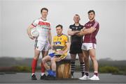 1 May 2018; Players from left, David Clarke of Mayo, Adrian Marren of Sligo, Conor Devaney of Roscommon and Damien Comer of Galway at the launch of the Connacht GAA Football Championship at the Connacht GAA Centre in Bekan, Claremorris, Co Mayo. Photo by Eóin Noonan/Sportsfile