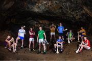 2 May 2018; Players, from left, Rory O'Connor of Wexford, Peter Hogan of Waterford, Jack Canning of Galway, Kyle Hayes of Limerick, Richie Leahy of Kilkenny, Fergal Whitely of Dublin, Paudie Feehan of Tipperary, Ryan Elliot of Antrim, Jason McCarthy of Clare and Darragh Fitzgibbon of Cork at the launch of the Bord Gáis Energy GAA Hurling U21 All-Ireland Championship at Mitchelstown Caves in Cork. The 2018 campaign begins on May 7th with Clare hosting current holders Limerick in Ennis. Follow all of the action at #HurlingToTheCore. Photo by Eóin Noonan/Sportsfile