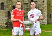 3 May 2018; Andy McDonnell of Louth with Eoin Doyle of Kildare during the Launch of the 2018 Leinster Senior Football Championship at Trim Castle in Trim, Co Meath. Photo by Harry Murphy/Sportsfile
