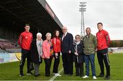 3 May 2018; In attendance, from left, Ian Morris of Bohemian FC, Kathleen Atkinson, Lucy Kenny, More Than A Club representative, Carina Brien, President of the Bohemian Foundation, Thomas Hynes, Margie Rulton, Raymond O'Callaghan of An Siol Cabra and Oscar Brennan of Bohemian FC during the Bohemian FC: More Than A Club - Alzheimer's Awareness at the Members Bar in Dalymount Park, Co Dublin. Photo by David Fitzgerald/Sportsfile