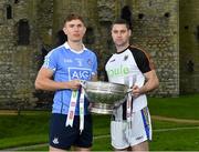 3 May 2018; Michael Fitzsimons of Dublin with Seanie Furlong of Wicklow during the Launch of the 2018 Leinster Senior Football Championship at Trim Castle in Trim, Co Meath. Photo by Harry Murphy/Sportsfile