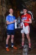 2 May 2018; Fergal Whitely of Dublin with Darragh Fitzgibbon of Cork at the launch of the Bord Gáis Energy GAA Hurling U21 All-Ireland Championship at Mitchelstown Caves in Cork. The 2018 campaign begins on May 7th with Clare hosting current holders Limerick in Ennis. Follow all of the action at #HurlingToTheCore. Photo by Eóin Noonan/Sportsfile