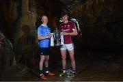 2 May 2018; Fergal Whitely of Dublin with Jack Canning of Galway at the launch of the Bord Gáis Energy GAA Hurling U21 All-Ireland Championship at Mitchelstown Caves in Cork. The 2018 campaign begins on May 7th with Clare hosting current holders Limerick in Ennis. Follow all of the action at #HurlingToTheCore. Photo by Eóin Noonan/Sportsfile