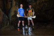 2 May 2018; Fergal Whitely of Dublin with Richie Leahy of Kilkenny at the launch of the Bord Gáis Energy GAA Hurling U21 All-Ireland Championship at Mitchelstown Caves in Cork. The 2018 campaign begins on May 7th with Clare hosting current holders Limerick in Ennis. Follow all of the action at #HurlingToTheCore. Photo by Eóin Noonan/Sportsfile