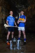 2 May 2018; Fergal Whitely of Dublin with Paudie Feehan of Tipperary at the launch of the Bord Gáis Energy GAA Hurling U21 All-Ireland Championship at Mitchelstown Caves in Cork. The 2018 campaign begins on May 7th with Clare hosting current holders Limerick in Ennis. Follow all of the action at #HurlingToTheCore. Photo by Eóin Noonan/Sportsfile