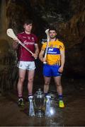 2 May 2018; Jack Canning of Galway with Jason McCarthy of Clare at the launch of the Bord Gáis Energy GAA Hurling U21 All-Ireland Championship at Mitchelstown Caves in Cork. The 2018 campaign begins on May 7th with Clare hosting current holders Limerick in Ennis. Follow all of the action at #HurlingToTheCore. Photo by Eóin Noonan/Sportsfile