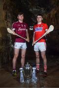 2 May 2018; Jack Canning of Galway with Darragh Fitzgibbon of Cork at the launch of the Bord Gáis Energy GAA Hurling U21 All-Ireland Championship at Mitchelstown Caves in Cork. The 2018 campaign begins on May 7th with Clare hosting current holders Limerick in Ennis. Follow all of the action at #HurlingToTheCore. Photo by Eóin Noonan/Sportsfile