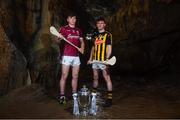 2 May 2018; Jack Canning of Galway with Richie Leahy of Kilkenny at the launch of the Bord Gáis Energy GAA Hurling U21 All-Ireland Championship at Mitchelstown Caves in Cork. The 2018 campaign begins on May 7th with Clare hosting current holders Limerick in Ennis. Follow all of the action at #HurlingToTheCore. Photo by Eóin Noonan/Sportsfile