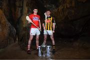 2 May 2018; Darragh Fitzgibbon of Cork with Richie Leahy of Kilkenny at the launch of the Bord Gáis Energy GAA Hurling U21 All-Ireland Championship at Mitchelstown Caves in Cork. The 2018 campaign begins on May 7th with Clare hosting current holders Limerick in Ennis. Follow all of the action at #HurlingToTheCore. Photo by Eóin Noonan/Sportsfile