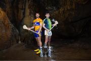 2 May 2018; Jason McCarthy of Clare with Ryan Elliot of Antrim at the launch of the Bord Gáis Energy GAA Hurling U21 All-Ireland Championship at Mitchelstown Caves in Cork. The 2018 campaign begins on May 7th with Clare hosting current holders Limerick in Ennis. Follow all of the action at #HurlingToTheCore. Photo by Eóin Noonan/Sportsfile