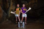 2 May 2018; Richie Leahy of Kilkenny with Rory O'Connor of Wexford at the launch of the Bord Gáis Energy GAA Hurling U21 All-Ireland Championship at Mitchelstown Caves in Cork. The 2018 campaign begins on May 7th with Clare hosting current holders Limerick in Ennis. Follow all of the action at #HurlingToTheCore. Photo by Eóin Noonan/Sportsfile