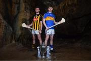 2 May 2018; Richie Leahy of Kilkenny with Paudie Feehan of Tipperary at the launch of the Bord Gáis Energy GAA Hurling U21 All-Ireland Championship at Mitchelstown Caves in Cork. The 2018 campaign begins on May 7th with Clare hosting current holders Limerick in Ennis. Follow all of the action at #HurlingToTheCore. Photo by Eóin Noonan/Sportsfile