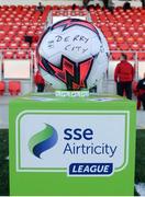27 April 2018; A general view of the Match ball before the SSE Airtricity League Premier Division match between Derry City and Shamrock Rovers at Brandywell Stadium, in Derry.  Photo by Oliver McVeigh/Sportsfile