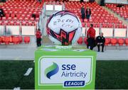 27 April 2018; A general view of the Match ball before the SSE Airtricity League Premier Division match between Derry City and Shamrock Rovers at Brandywell Stadium, in Derry.  Photo by Oliver McVeigh/Sportsfile
