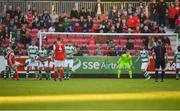 4 May 2018; Conan Byrne of St Patrick's Athletic takes a free kick for his side during the SSE Airtricity League Premier Division match between St Patrick's Athletic and Shamrock Rovers at Richmond Park in Dublin. Photo by Eóin Noonan/Sportsfile