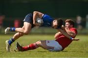 5 May 2018; Stephen Horan of Leinster is tackled by Dan Horgan of Munster during the Junior Interprovincial Series match between Leinster Juniors and Munster Juniors at Coolmine RFC in Ashtown, Dublin. Photo by Piaras Ó Mídheach/Sportsfile