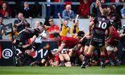 5 May 2018; Rhys Marshall of Munster goes over to score his side's first try during the Guinness PRO14 semi-final play-off match between Munster and Edinburgh at Thomond Park in Limerick. Photo by David Fitzgerald/Sportsfile