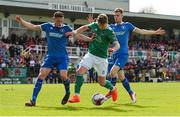 5 April 2018; Kieran Sadlier of Cork City is tackled by Tony Whitehead, left, and Kilian Cantwell of Limerick during the SSE Airtricity League Premier Division between Cork City and Limerick at Turners Cross in Cork. Photo by Eóin Noonan/Sportsfile
