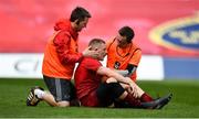 5 May 2018; Andrew Conway of Munster receives treatment from medical staff during the Guinness PRO14 semi-final play-off match between Munster and Edinburgh at Thomond Park in Limerick. Photo by Sam Barnes/Sportsfile