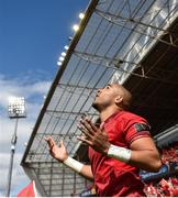 5 May 2018; Simon Zebo of Munster runs out prior to the Guinness PRO14 semi-final play-off match between Munster and Edinburgh at Thomond Park in Limerick. Photo by David Fitzgerald/Sportsfile