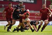 5 May 2018; Rory Scannell of Munster is tackled by Stuart McInally of Edinburgh during the Guinness PRO14 semi-final play-off match between Munster and Edinburgh at Thomond Park in Limerick. Photo by David Fitzgerald/Sportsfile