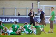 5 May 2018; Republic of Ireland players following the UEFA U17 Championship Final match between Republic of Ireland and Belgium at Loughborough University Stadium in Loughborough, England. Photo by Malcolm Couzens/Sportsfile